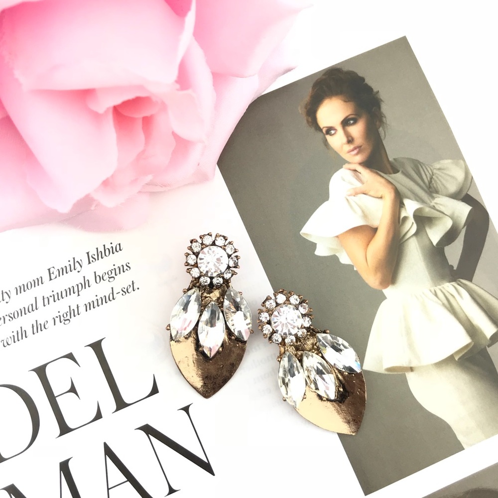 “Carmen” Crystal Petal Statement Earrings